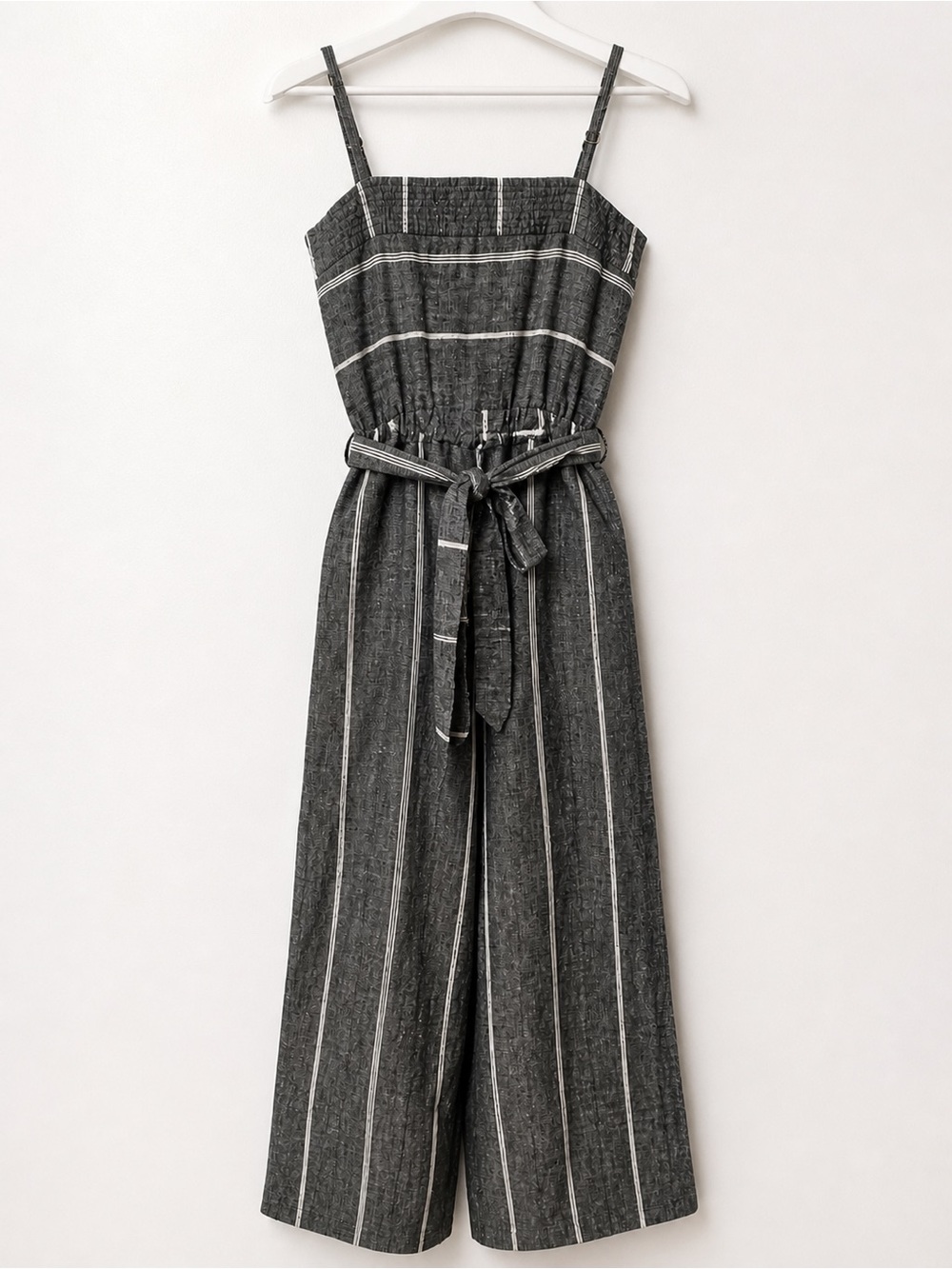 O’Neill Linen Blend Striped Jumpsuit Wide Leg Tie Waist XS